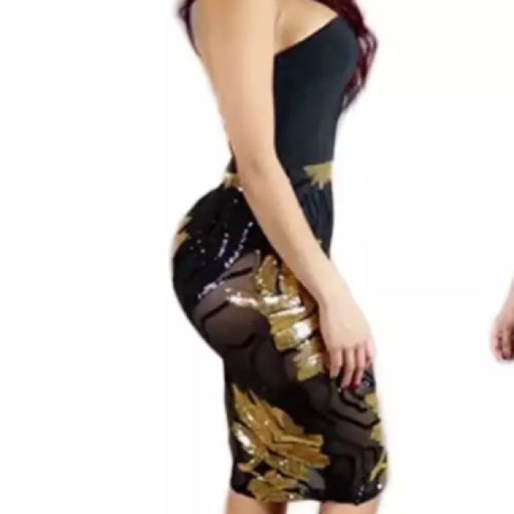 Sequin GOLD MESH Dress